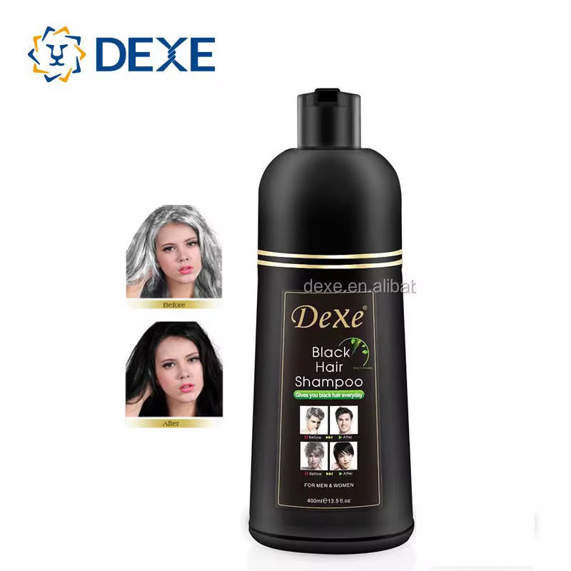 🖤 Shampoing Colorant Noir Dexe 400ml : Retrouvez des Cheveux Noirs et Jeunes en 5 Minutes !