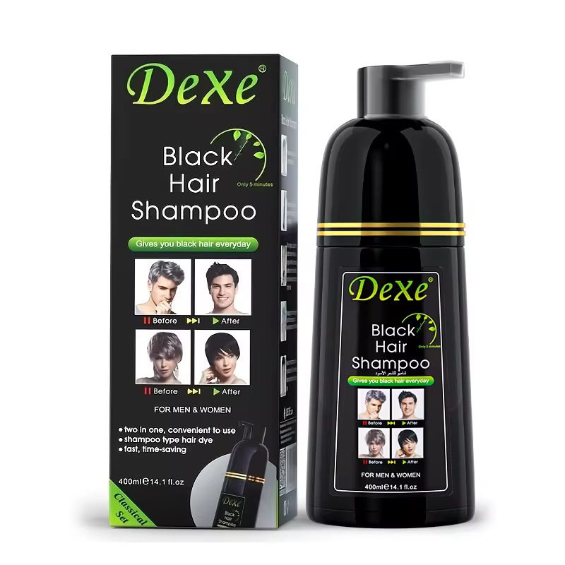 🖤 Shampoing Colorant Noir Dexe 400ml : Retrouvez des Cheveux Noirs et Jeunes en 5 Minutes !
